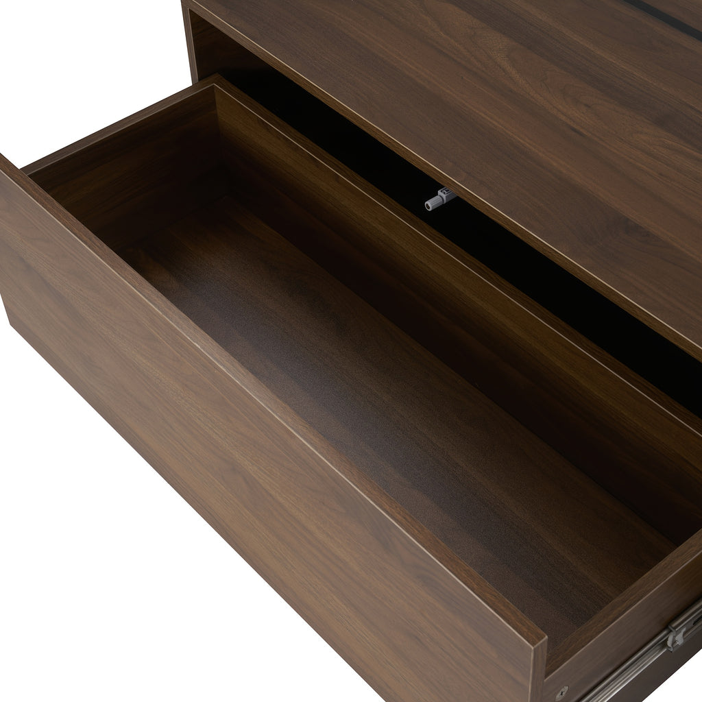 Rectangular Sliding Top Coffee Table with 2 Drawers And 2 Hidden Storage for Living Room 47.2\