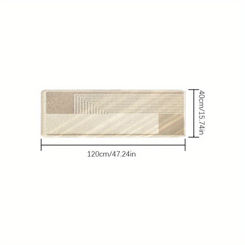 Soft Area Mat Plush Soft 100% Polyester Japanese-Inspired Cream Striped Area Mat | Machine-Washable Non-Slip 10mm Thick Modern Minimalist Design for Bedroom, Living Room, Study & Laundry Room Decor
