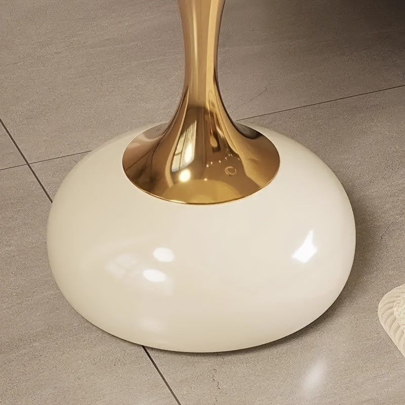 French-Inspired Iron Table 1pc French-Inspired Iron Side Table - Modern European Small Space End Table - White & Black Round Metal Coffee Table