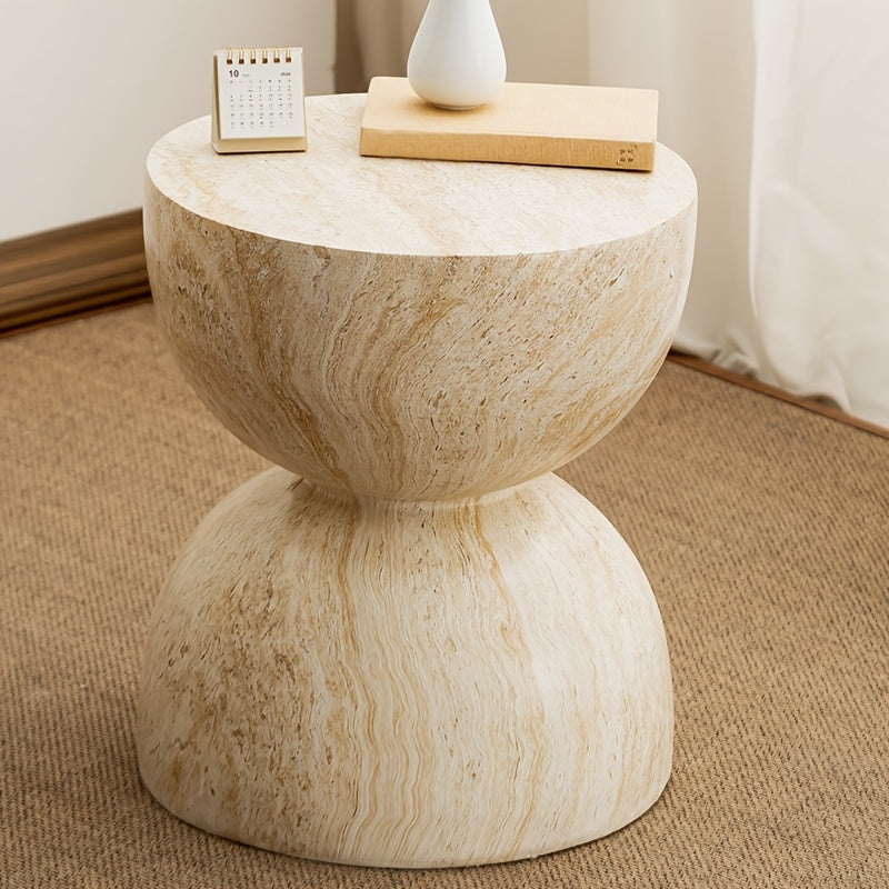 Outdoor Side Table, Round Coffee Table for Living Room, Hallway, Patio - No Assembly Required, Mixed Colors, Casual Style, Perfect for Outdoor Use, Patio Furniture | Modern Side Table | Durable Construction, Outdoor Coffee Table