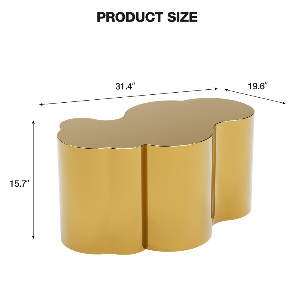 Modern Golden Stainless Coffee Table, Large Cloud Fashion Design Accent Table for Living Room Bedroom - Large\u002FSmall