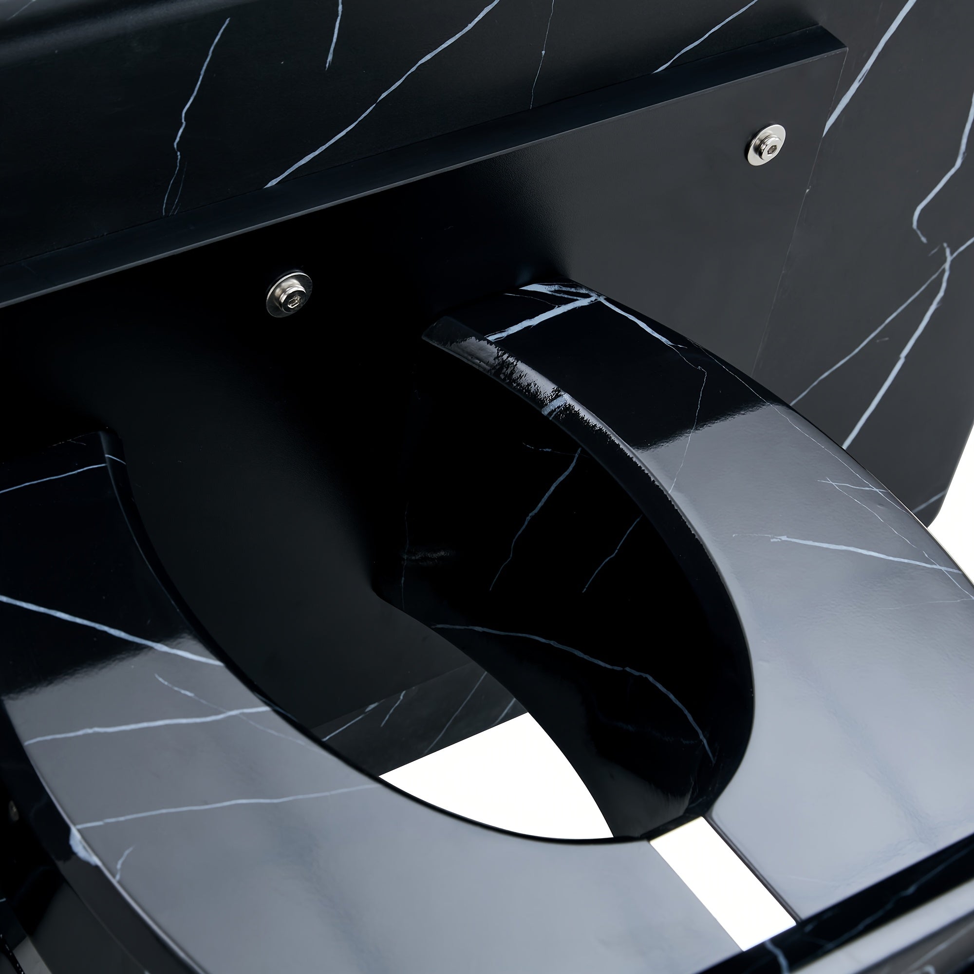 Modern Minimalist Black Faux Marble Pattern Sticker Pattern Rectangular Coffee Table, Large Modern Versatile Coffee Table For Living Room, Rectangular Center Table Tea Table Accent Furniture, Suitable For Multiple Scenarios, Easy To Install (Black)