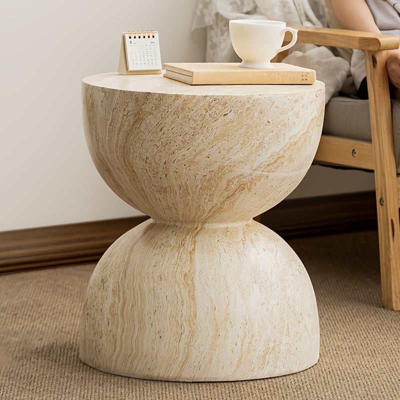 Outdoor Side Table, Round Coffee Table for Living Room, Hallway, Patio - No Assembly Required, Mixed Colors, Casual Style, Perfect for Outdoor Use, Patio Furniture | Modern Side Table | Durable Construction, Outdoor Coffee Table