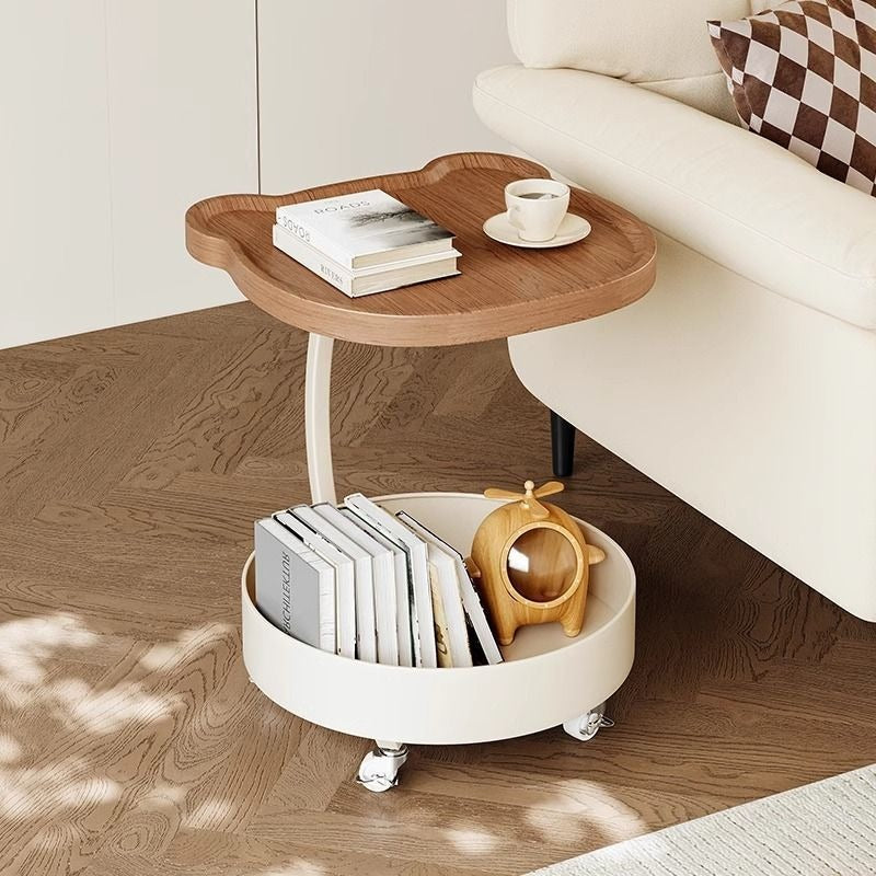 1pc Sofa edge, light luxury, high-end feeling, living room, movable small coffee table, small table, home creative small cart, storage rack