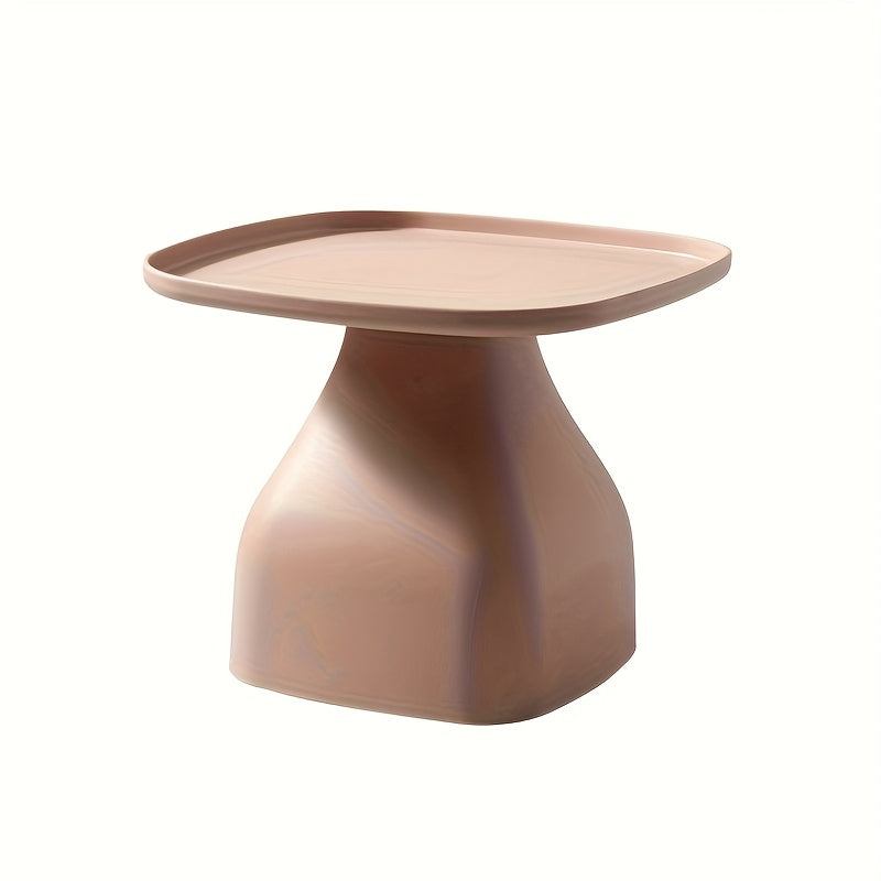 1pc Modern Minimalist Coffee Table - Square, Plastic, Pedestal Base, No Assembly Needed, Ideal for Living Room, Balcony, or Outdoor Use, Indoor Outdoor Coffee Table | Minimalist Coffee Table | Durable Plastic Table