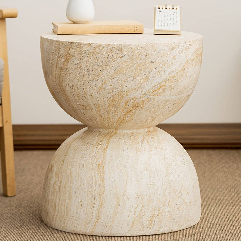 Outdoor Side Table, Round Coffee Table for Living Room, Hallway, Patio - No Assembly Required, Mixed Colors, Casual Style, Perfect for Outdoor Use, Patio Furniture | Modern Side Table | Durable Construction, Outdoor Coffee Table