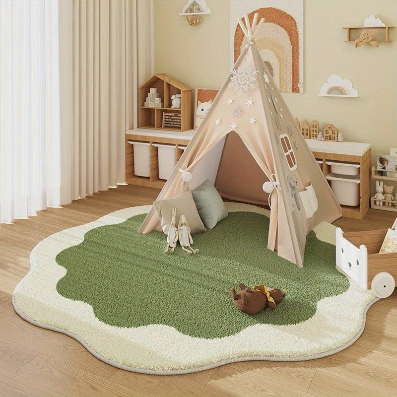 1000G Imitation Cashmere 10Mm Cream Style Pink Carpet for The Living Room, Petal-Shaped Rug for Bedroom Decoration, Fresh And Playful Area for Games, Non-Slip Crawling Mat for Home, Fluffy And Soft Carpet for The Wardrobe, Study, And Bedside.