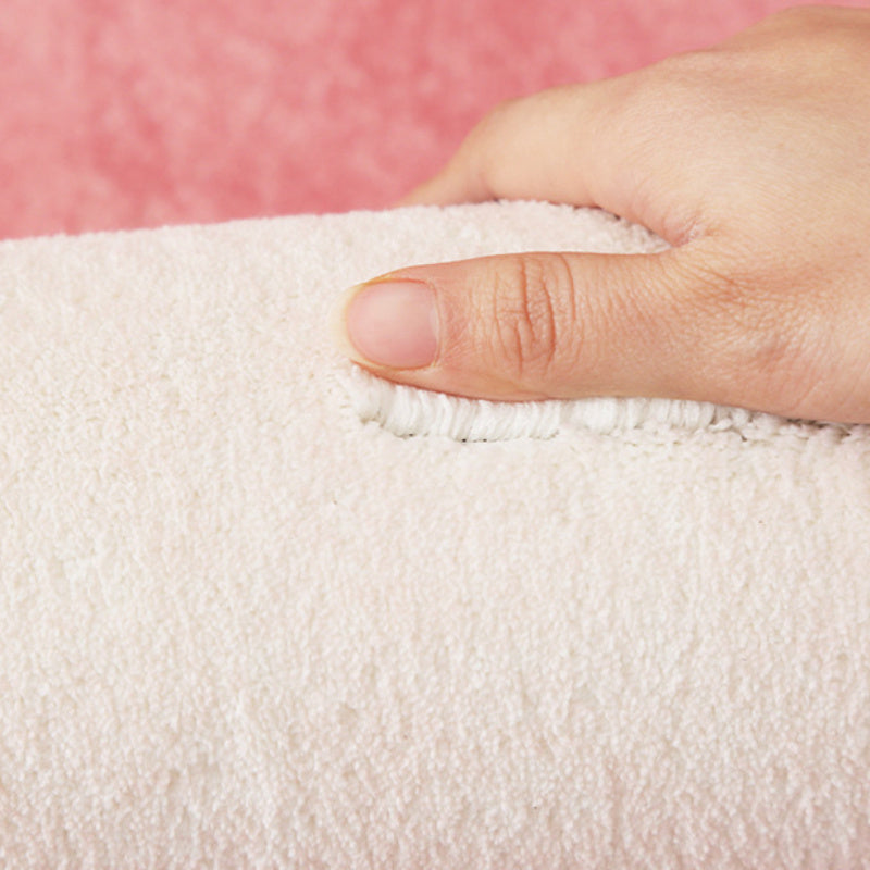 Fluffy Plaid Area Rug High Pile Fluffy Plaid Area Rug - Non-Slip Washable Polyester Carpet - Irregular Pink Decorative Mat for Bedroom, Indoor, Room