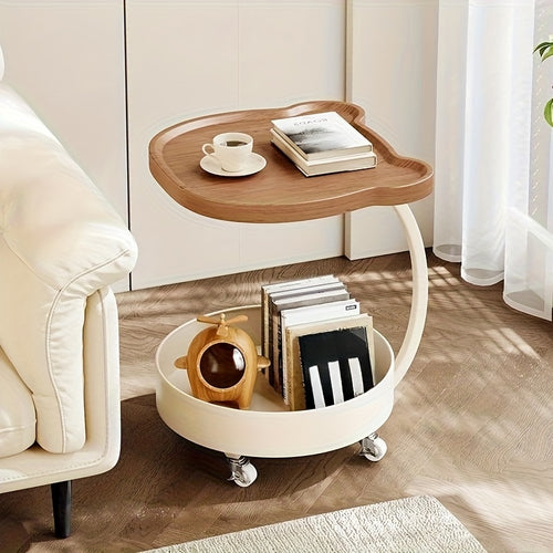 1pc Sofa edge, light luxury, high-end feeling, living room, movable small coffee table, small table, home creative small cart, storage rack