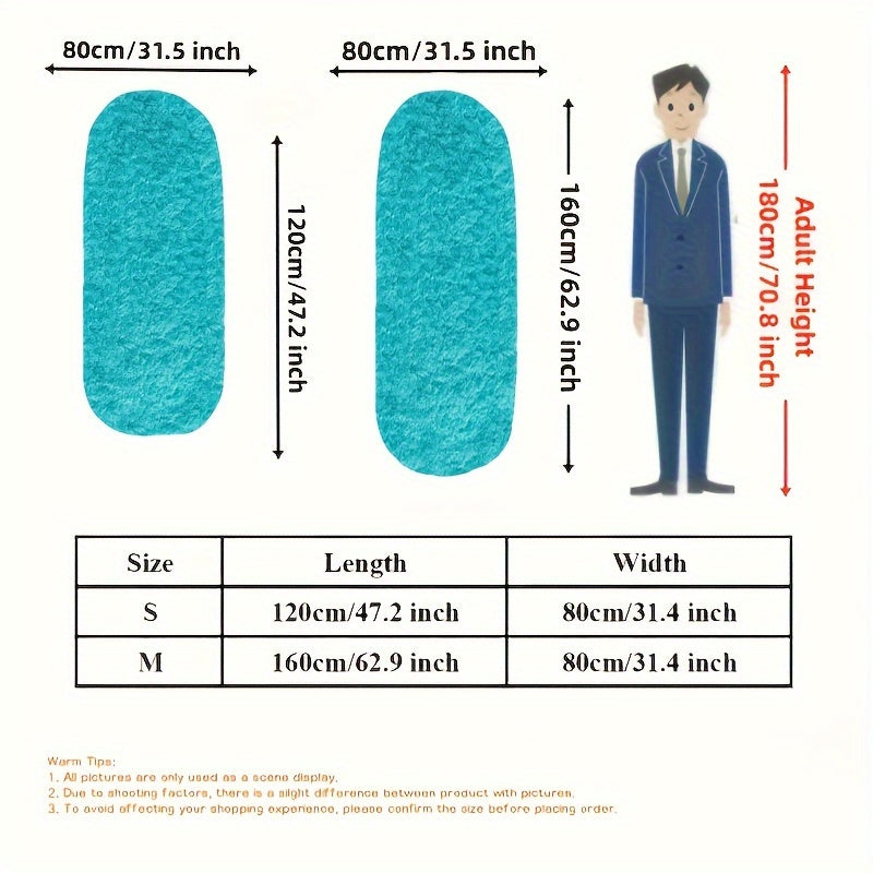 Plush Oval Area Rug for Bedroom and Living Room - Soft Polyester, Hand Washable, Perfect for Coffee Table and Doorway Decor