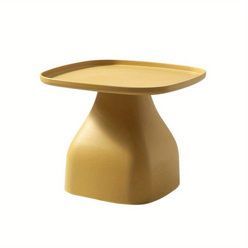 1pc Modern Minimalist Coffee Table - Square, Plastic, Pedestal Base, No Assembly Needed, Ideal for Living Room, Balcony, or Outdoor Use, Indoor Outdoor Coffee Table | Minimalist Coffee Table | Durable Plastic Table