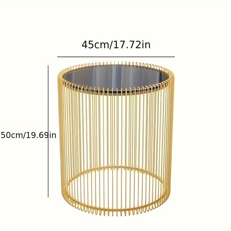 Modern Glass Coffee Table with Metal Frame - Elegant Espresso Finish, No Assembly Required, Durable Tempered Glass Top for Living Room, Bedroom, Office - Modern Home Decor, Coffee Table for Living Room, Bedroom Nightstand, Contemporary Design