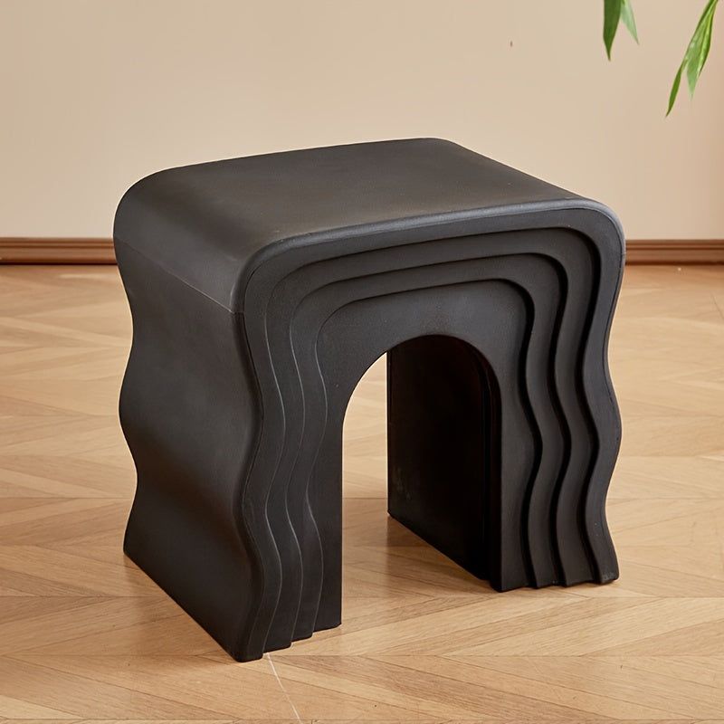 4 Colors Available - Cream Style Creative Sofa Side Shoe Rack, Minimalist Modern Wavy Coffee Table for Living Room or Bedside Cabinet