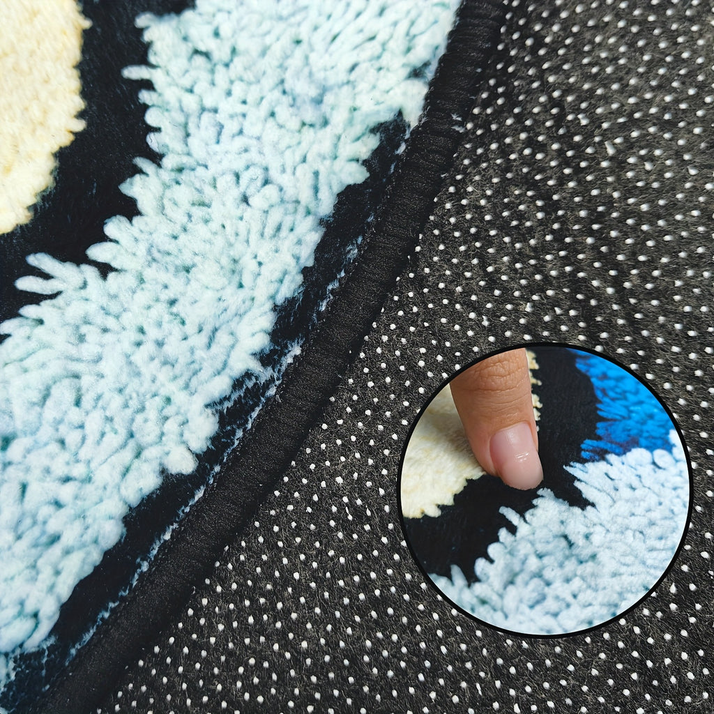 Soft Flannel Mat 1 Blue Fish Cartoon Mat, Soft Comfortable Flannel Material | Washable and Machine Washable, Suitable for Home Decor, Room, Bedroom, Entrance, Kitchen, Perfect Holiday Gift for Family and Friends