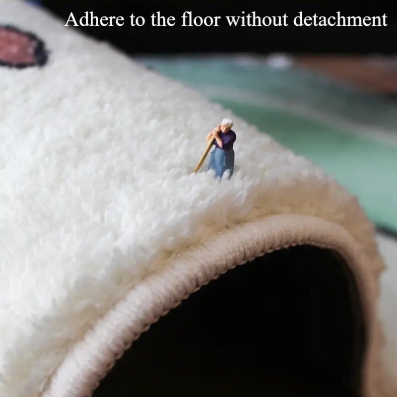 Whimsical Cat Mat 1pc Soft Plush Whimsical Cat-Shaped Area Mat | Washable & Durable, Polyester Fiber, Ideal for Living Room, Bedroom, or Office Decor, Perfect Holiday Gift, Machine Washable, Indoor Use Only