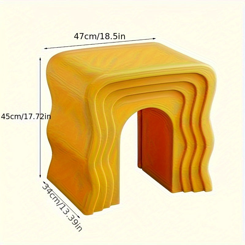 4 Colors Available - Cream Style Creative Sofa Side Shoe Rack, Minimalist Modern Wavy Coffee Table for Living Room or Bedside Cabinet