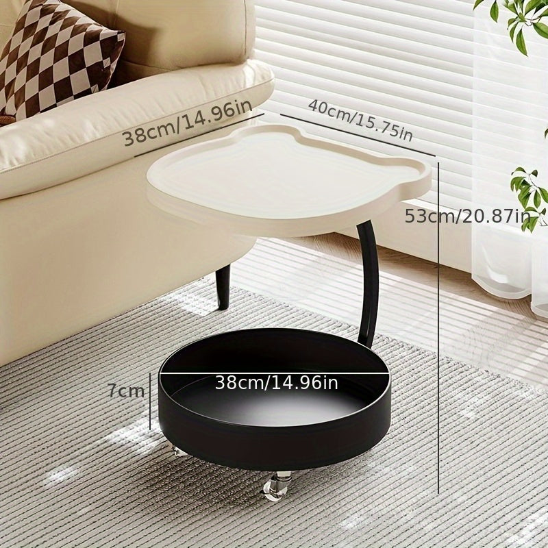 1pc Sofa edge, light luxury, high-end feeling, living room, movable small coffee table, small table, home creative small cart, storage rack