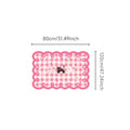 Fluffy Plaid Area Rug High Pile Fluffy Plaid Area Rug - Non-Slip Washable Polyester Carpet - Irregular Pink Decorative Mat for Bedroom, Indoor, Room
