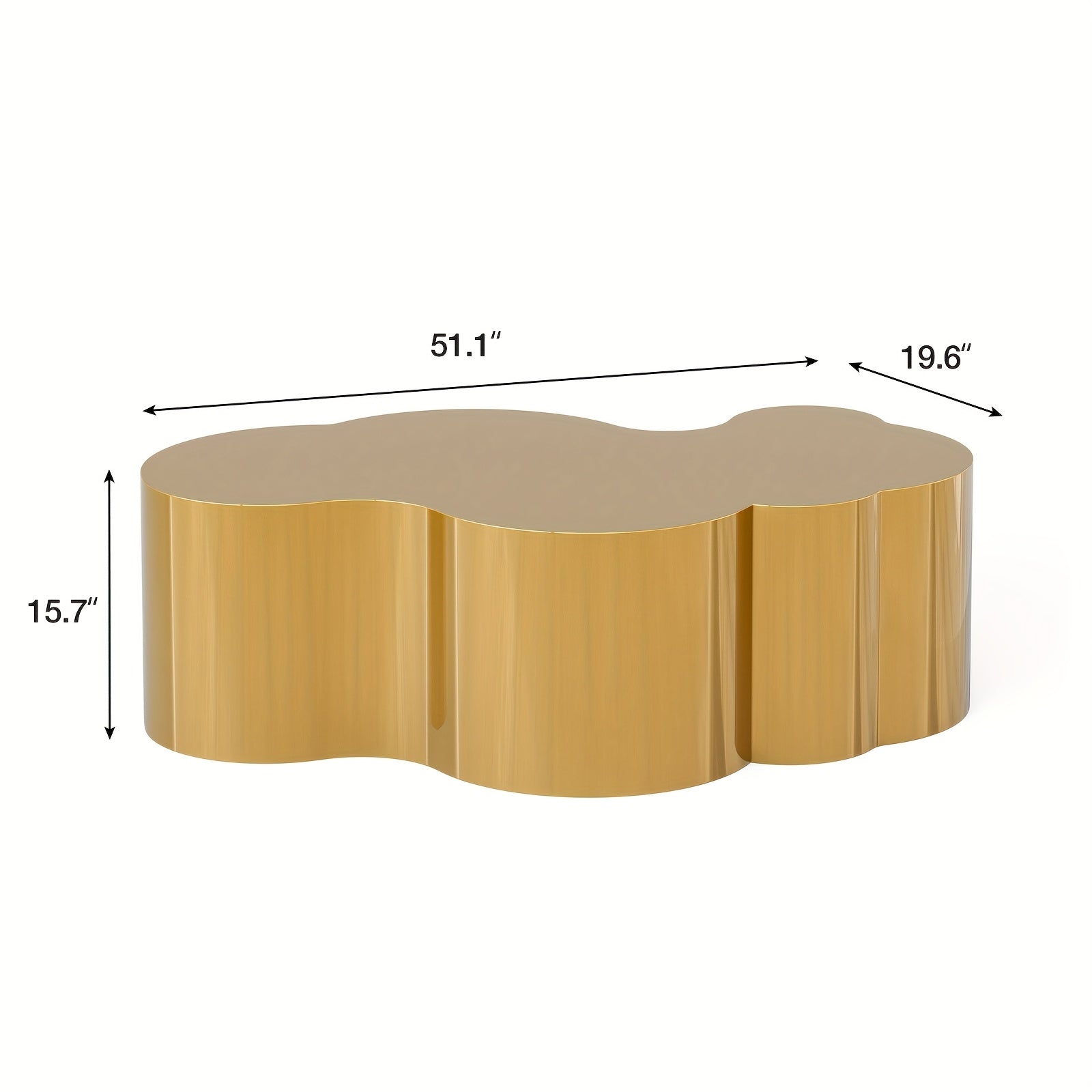 Modern Golden Stainless Coffee Table, Large Cloud Fashion Design Accent Table for Living Room Bedroom - Large\u002FSmall