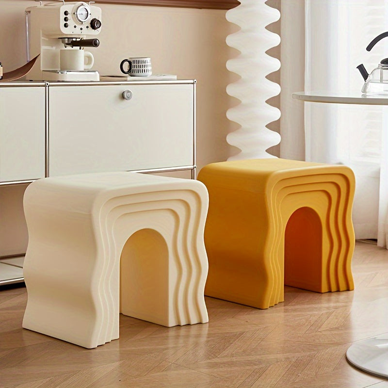 4 Colors Available - Cream Style Creative Sofa Side Shoe Rack, Minimalist Modern Wavy Coffee Table for Living Room or Bedside Cabinet