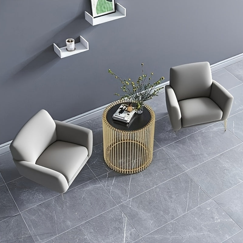 Modern Glass Coffee Table with Metal Frame - Elegant Espresso Finish, No Assembly Required, Durable Tempered Glass Top for Living Room, Bedroom, Office - Modern Home Decor, Coffee Table for Living Room, Bedroom Nightstand, Contemporary Design